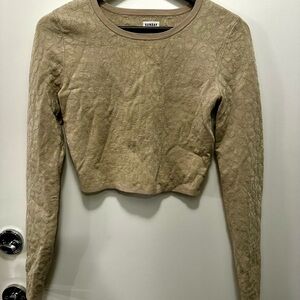 Sunday Best Women's Gold Leopard print Long Sleeve Sweater